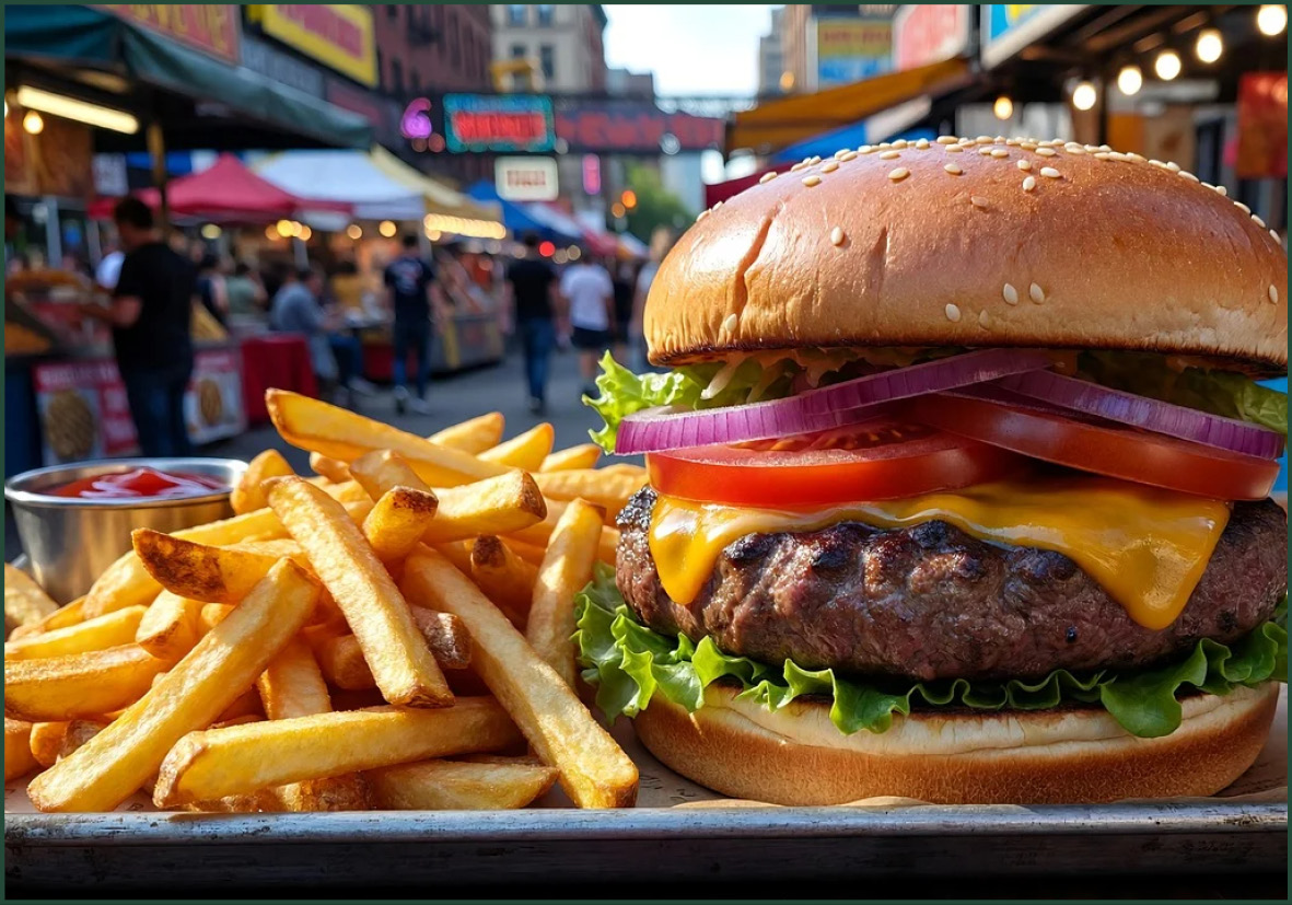 Foto af en burger